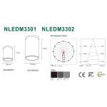 Потолочный наружный светодиодной светильник NVC NLEDM3302 12W 3000K